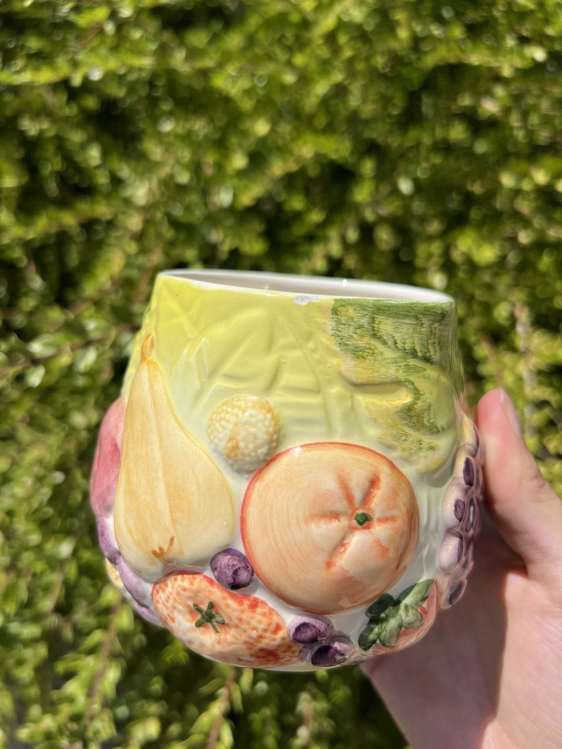 🍐 Lot 2 pots céramique barbotine fruits vintage WHAT'S avec couvercle – photo 5